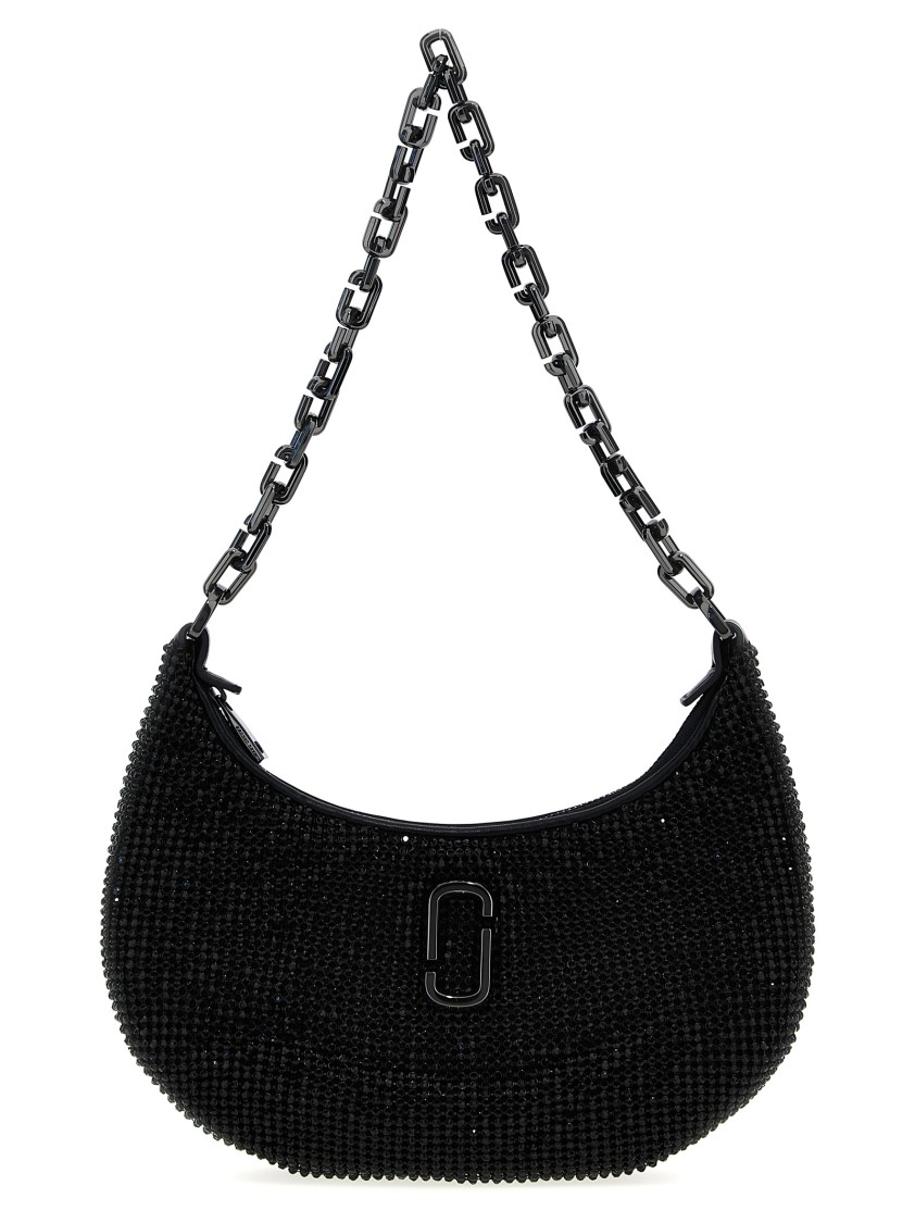 Marc Jacobs 'the Rhinestone Small Curve Bag' Shoulder Bag In Black