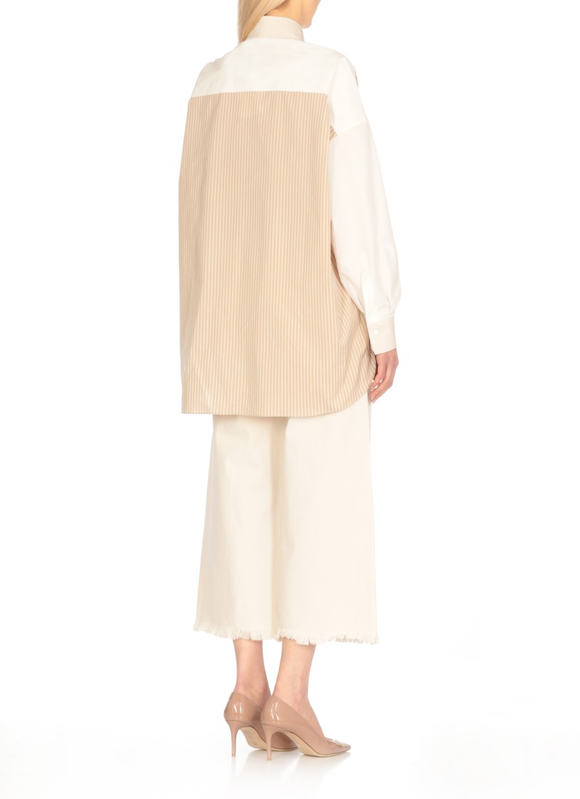 Shop Antonelli Beige Cotton And Silk Shirt