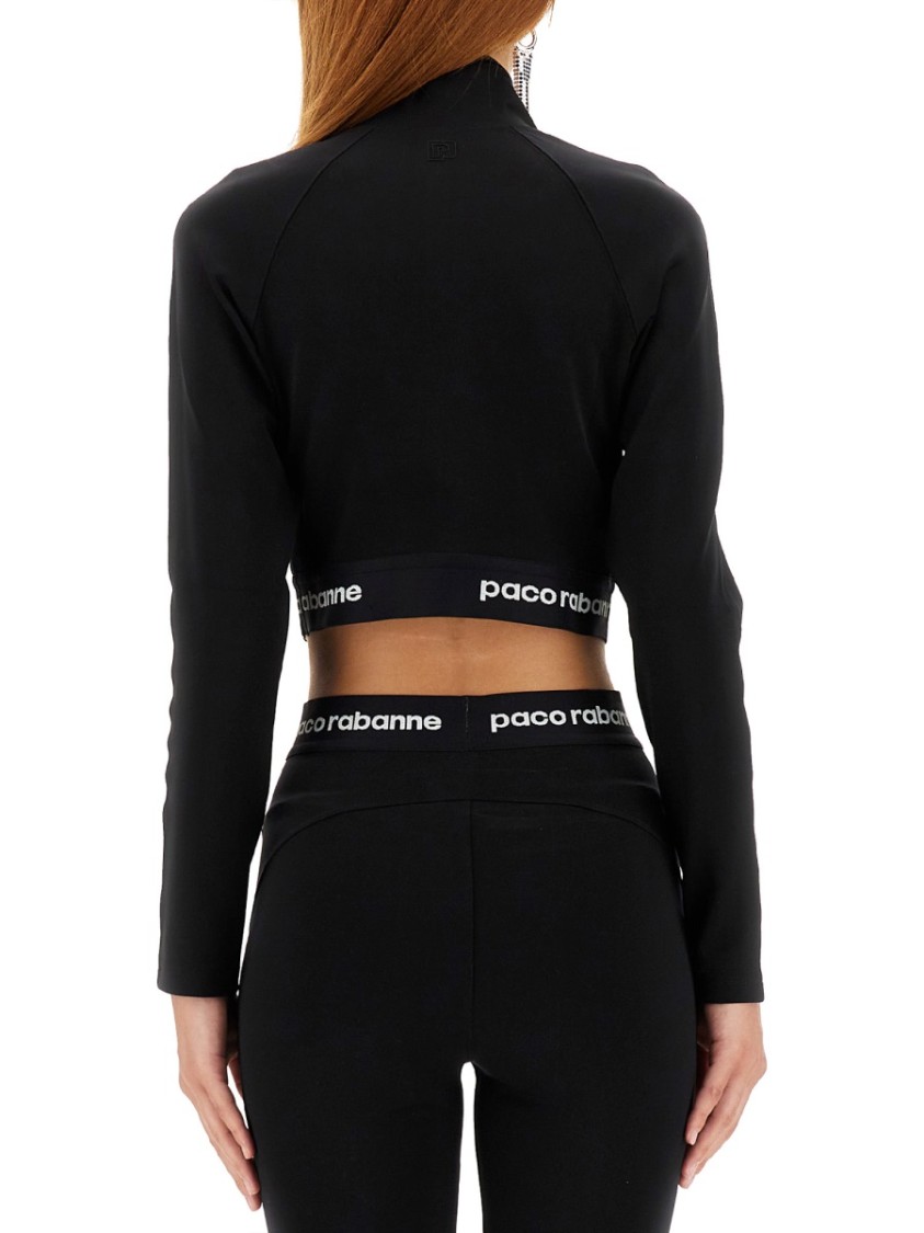 Rabanne Logo-underband Cropped Sweatshirt