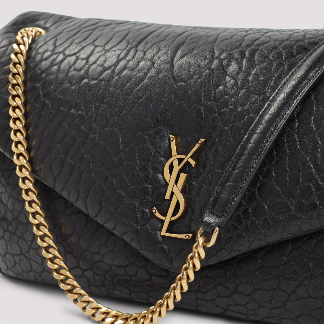 Saint Laurent Calypso Black Leather Shoulder Bag In Black