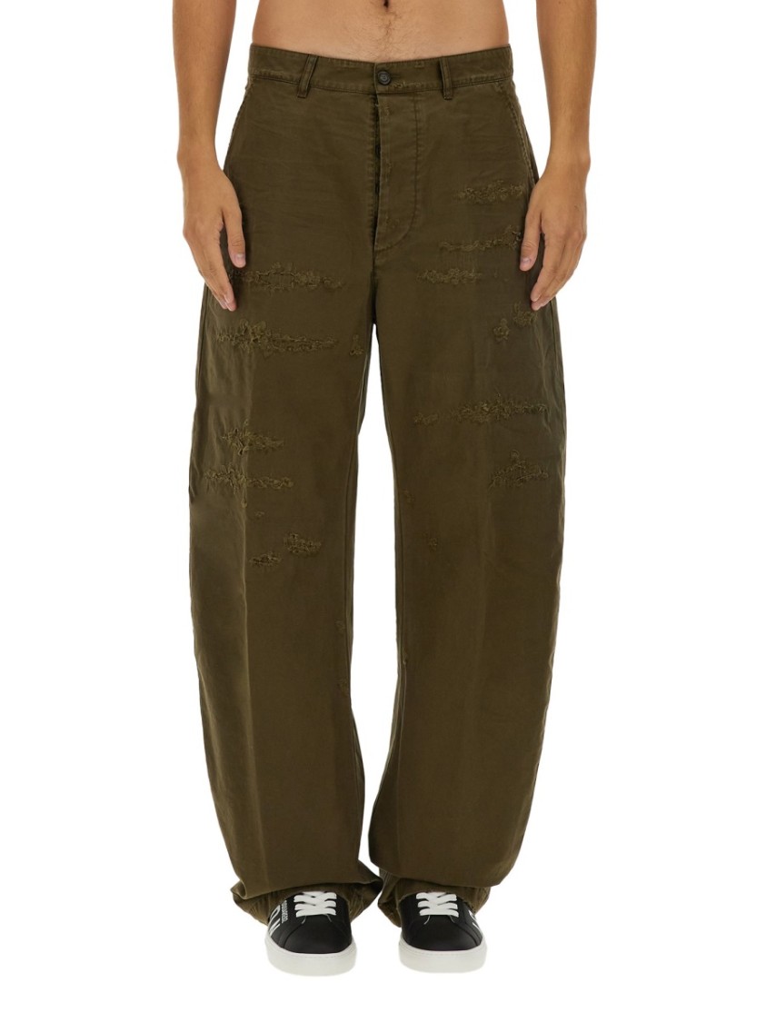 Dsquared2 Ripped Big Chino Pants In Green