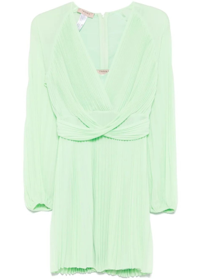 Twinset Twin-set Mini Dress With Deep V-neckline