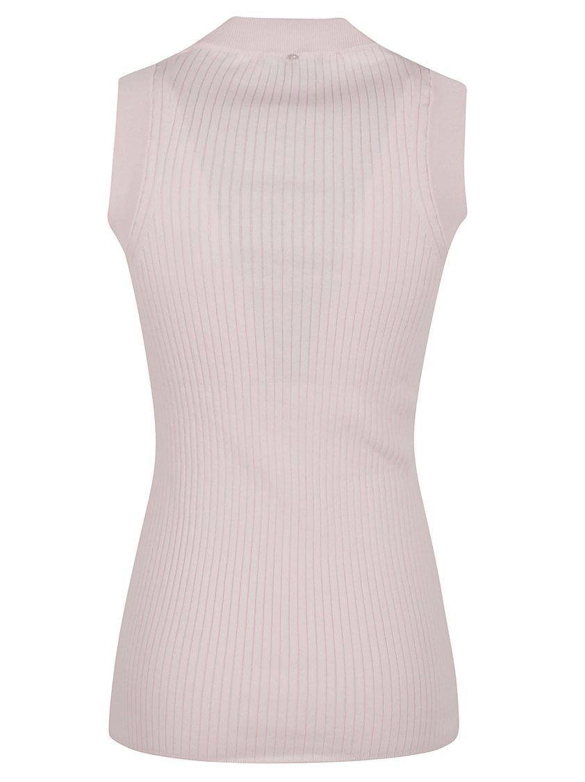 Shop Max Mara Fitted Pure Cotton Tank Top With Flat Rib Texture