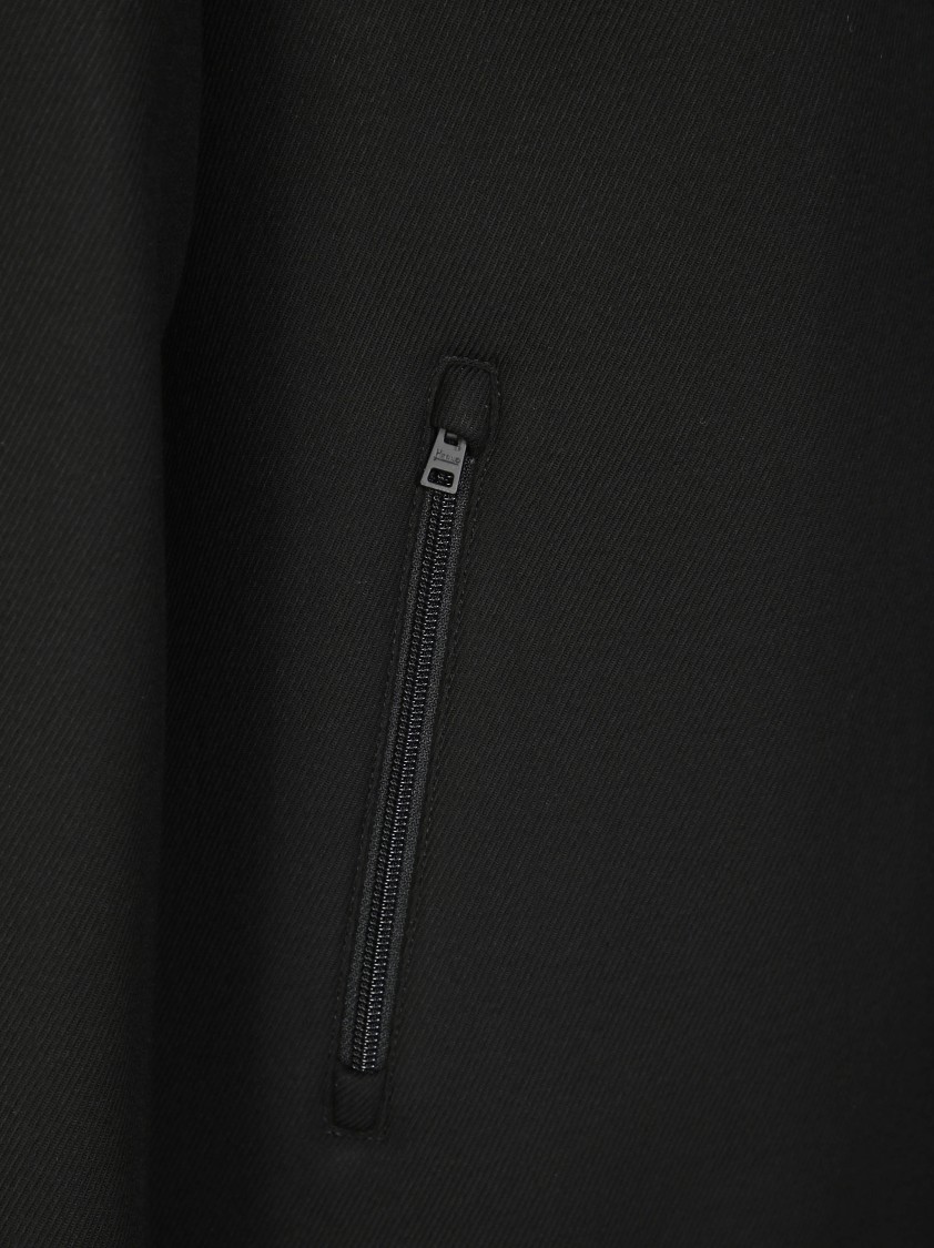 Herno Black Scuba Jacket With Hood And Design In Black