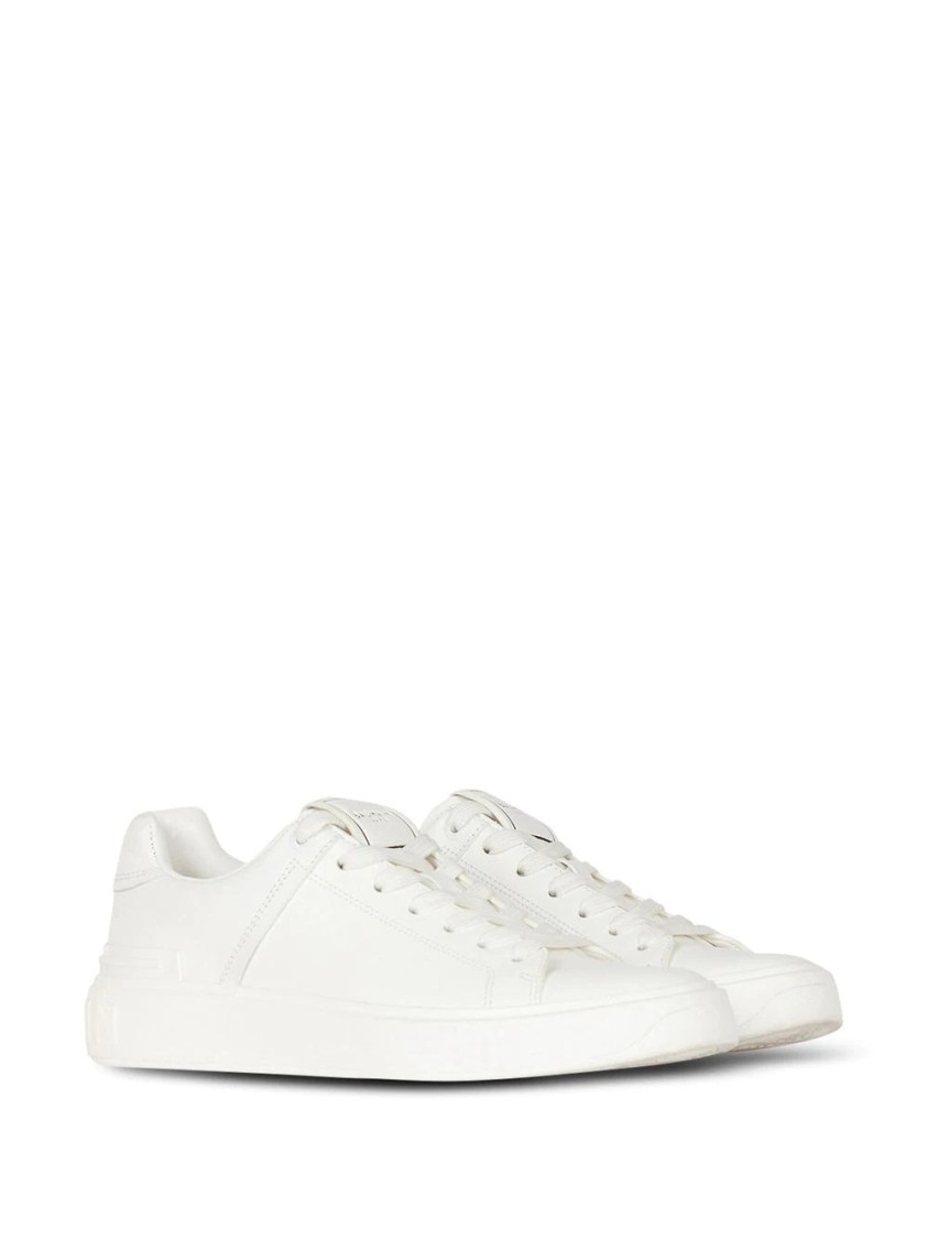 Balmain B Court-calfskin Trainers In White