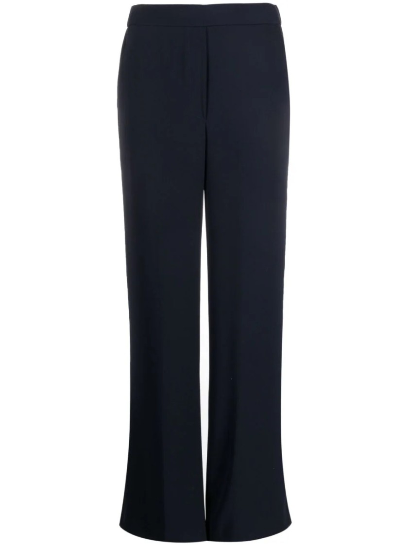 P.a.r.o.s.h Elasticated-waistband Straight-leg Trousers In Black