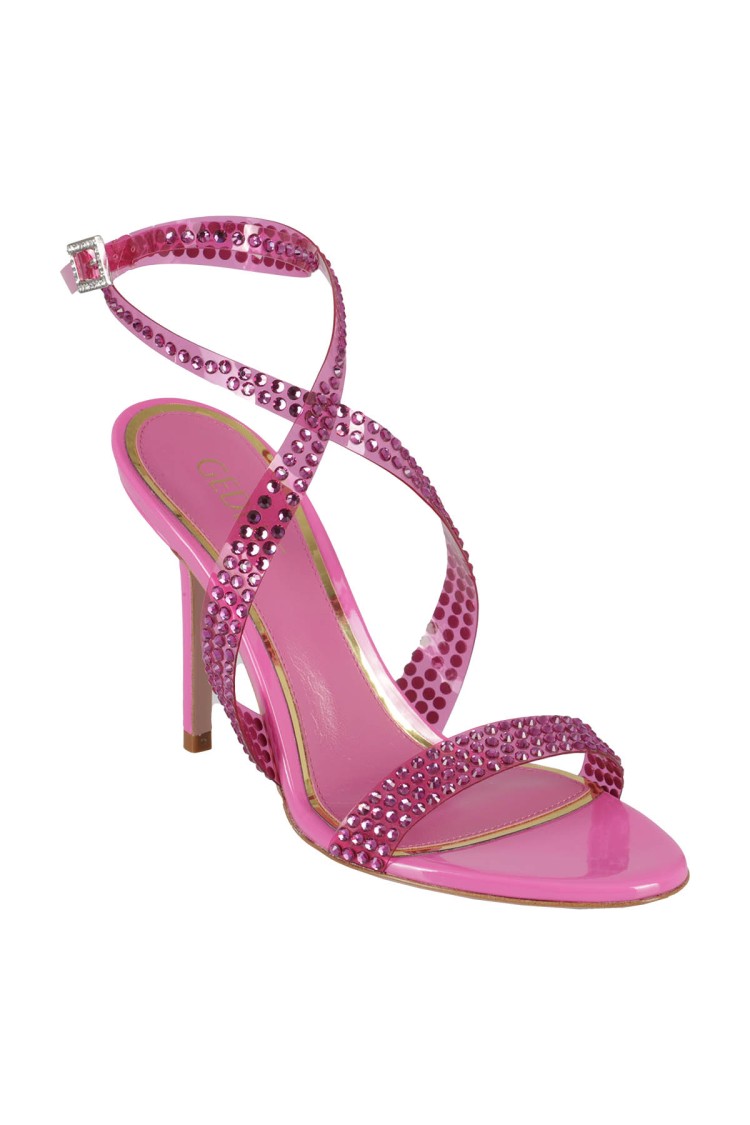 Gedebe High-heeled Fuchsia Sandals With Intertwined Straps In Pink