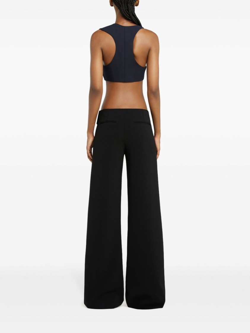 Courrèges Wide-leg Black Trousers In Black