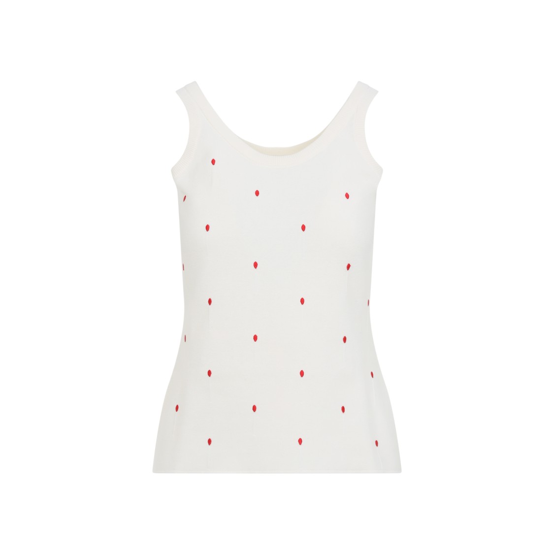 Bottega Veneta White Cotton-blend Top With Playful Dot Detail