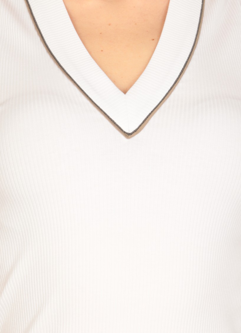 Brunello Cucinelli Stretch-cotton V-neck Top