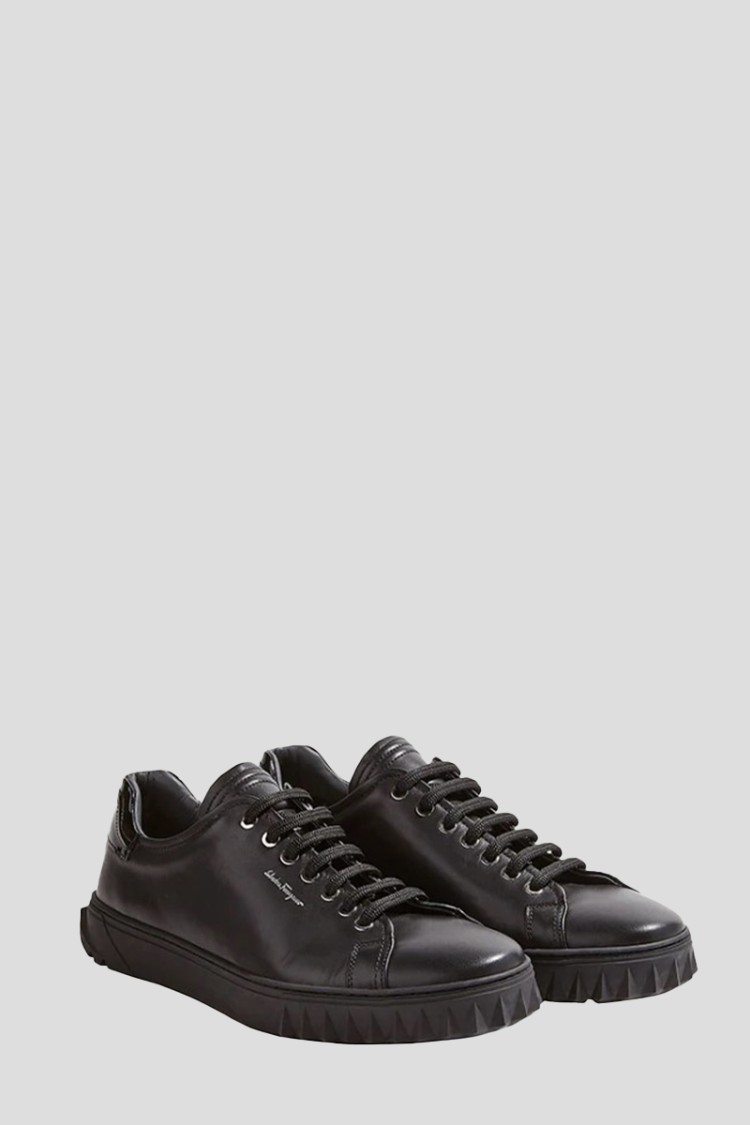 Ferragamo Black Cube Sneakers In Black