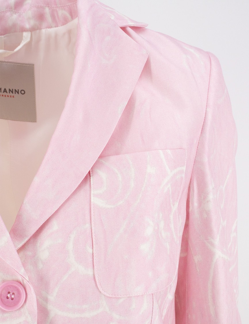 Ermanno Firenze Single-breasted Gradient Design Jacket In Pink