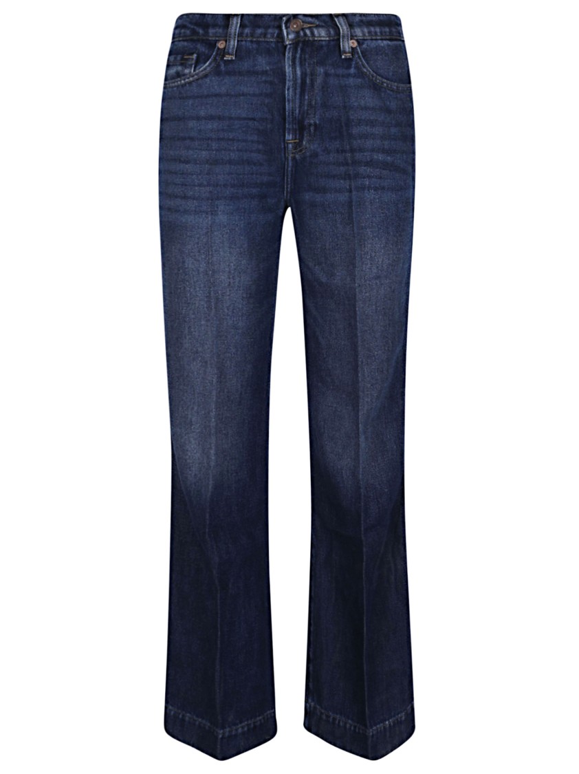 7 For All Mankind High-waisted Wide Flare Tencel-cotton Jeans In Blue