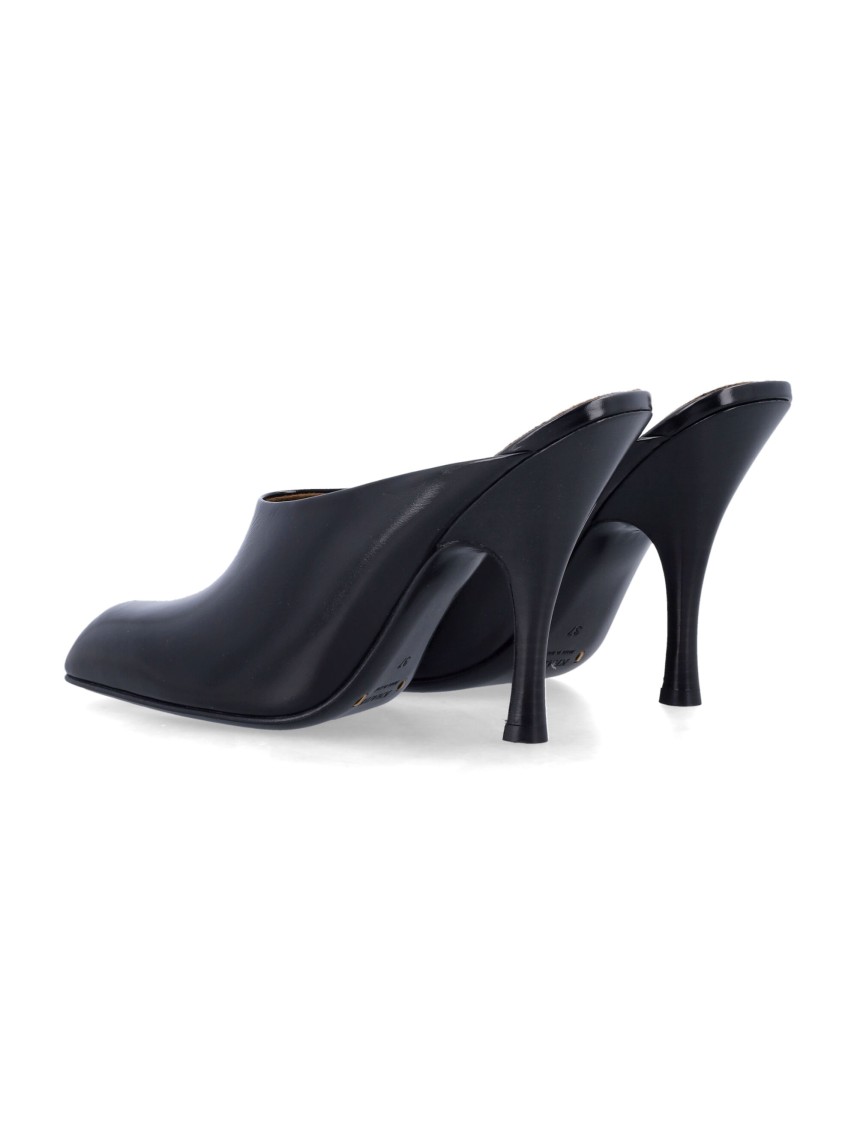 Khaite Black Glazed Leather Colt Mule In Black