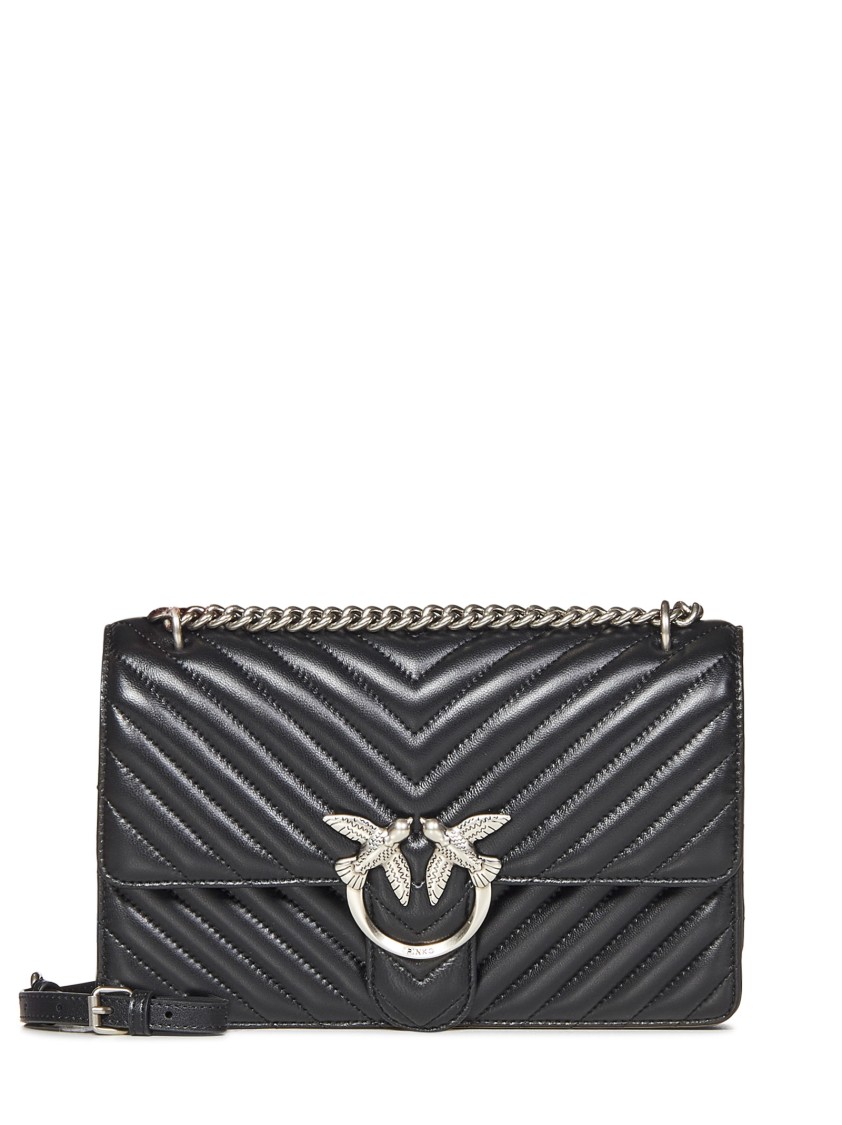 Pinko Chevron-quilted Nappa Shoulder Bag With Chain Strap