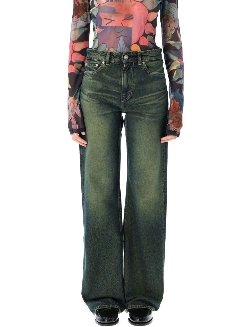 Our Legacy Women S Boot Cut Jeans Malibu Sand Wash In Green