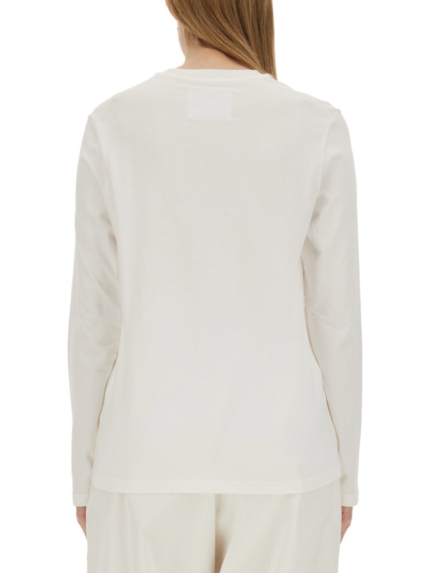 Shop Jil Sander Long-sleeved T-shirt With Logo In White