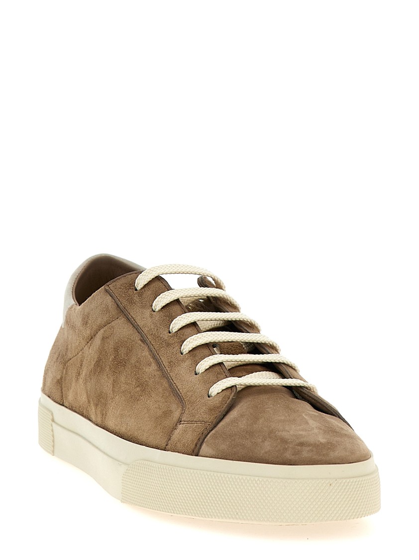 Brunello Cucinelli Suede Sneakers With Contrasting Laces
