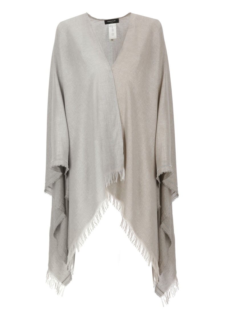 Shop Fabiana Filippi Grey Viscose Cape