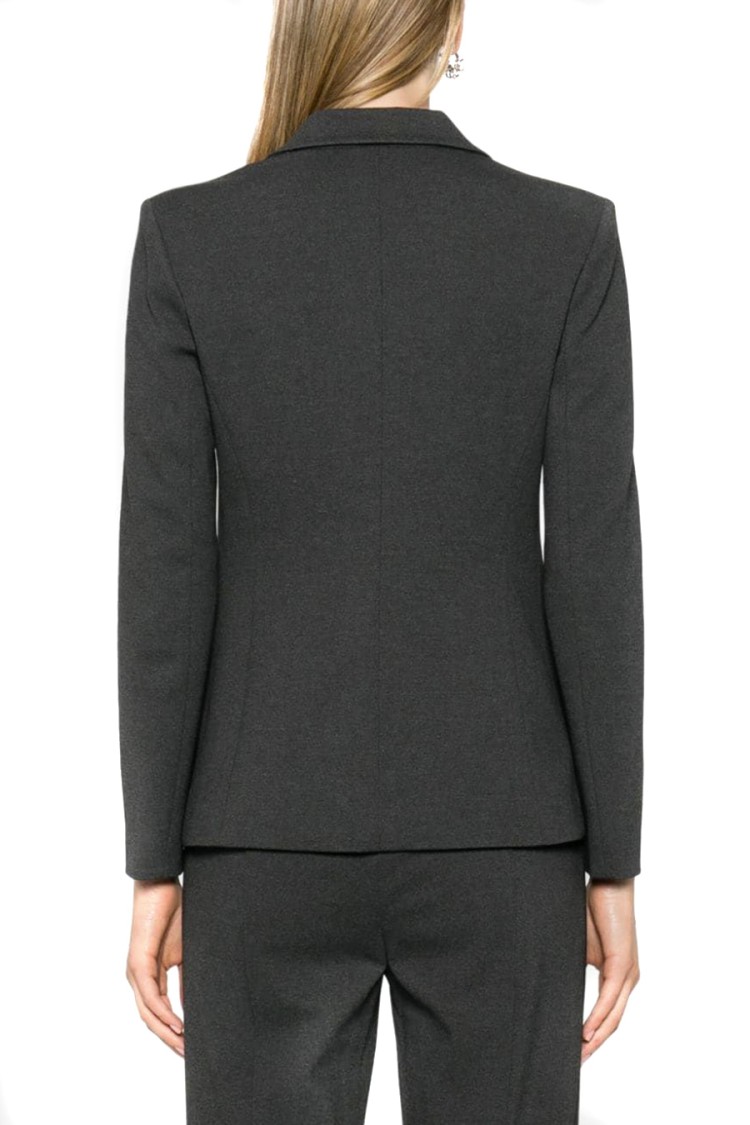 Pinko Alexia Double-breasted Grey Blazer In Black
