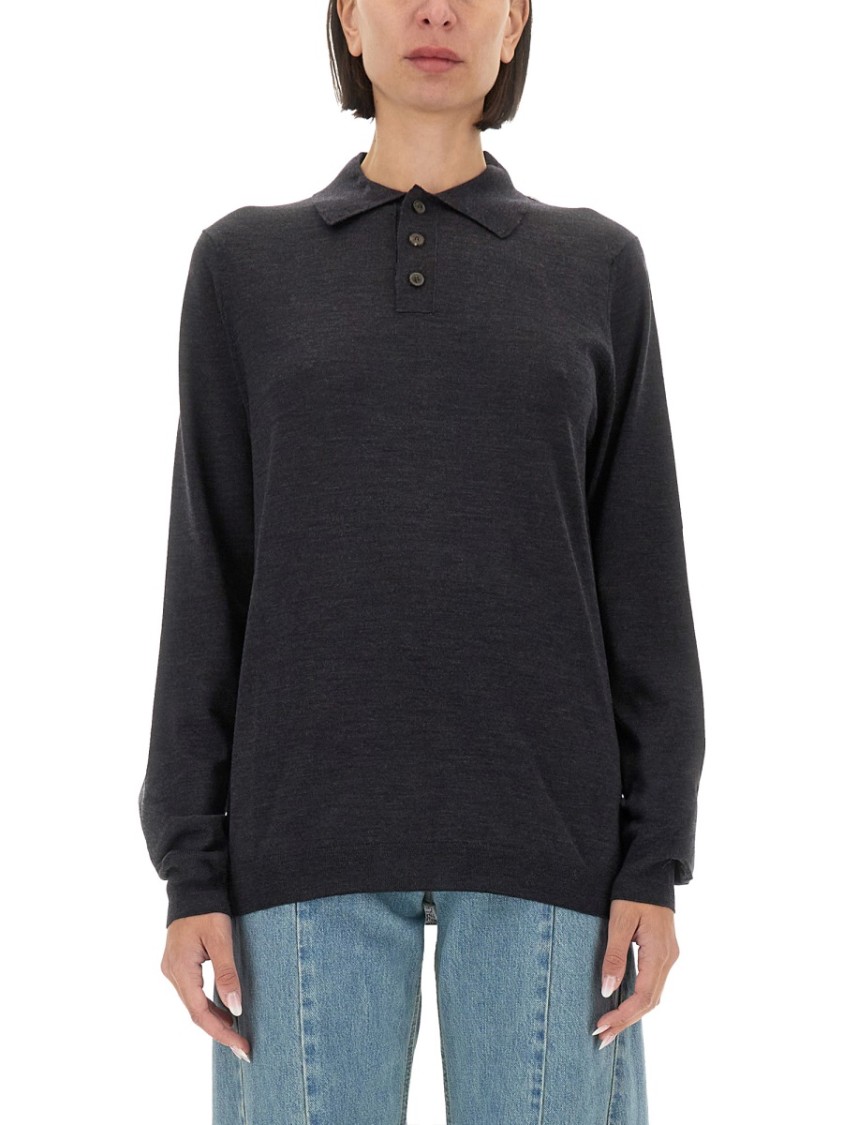Maison Margiela Wool Polo. In Grey