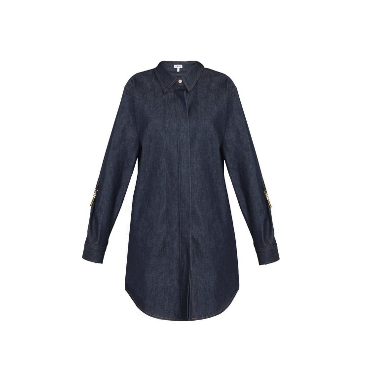 Loewe Denim Chain Shirt Dress Mini in Blue | THE LIST