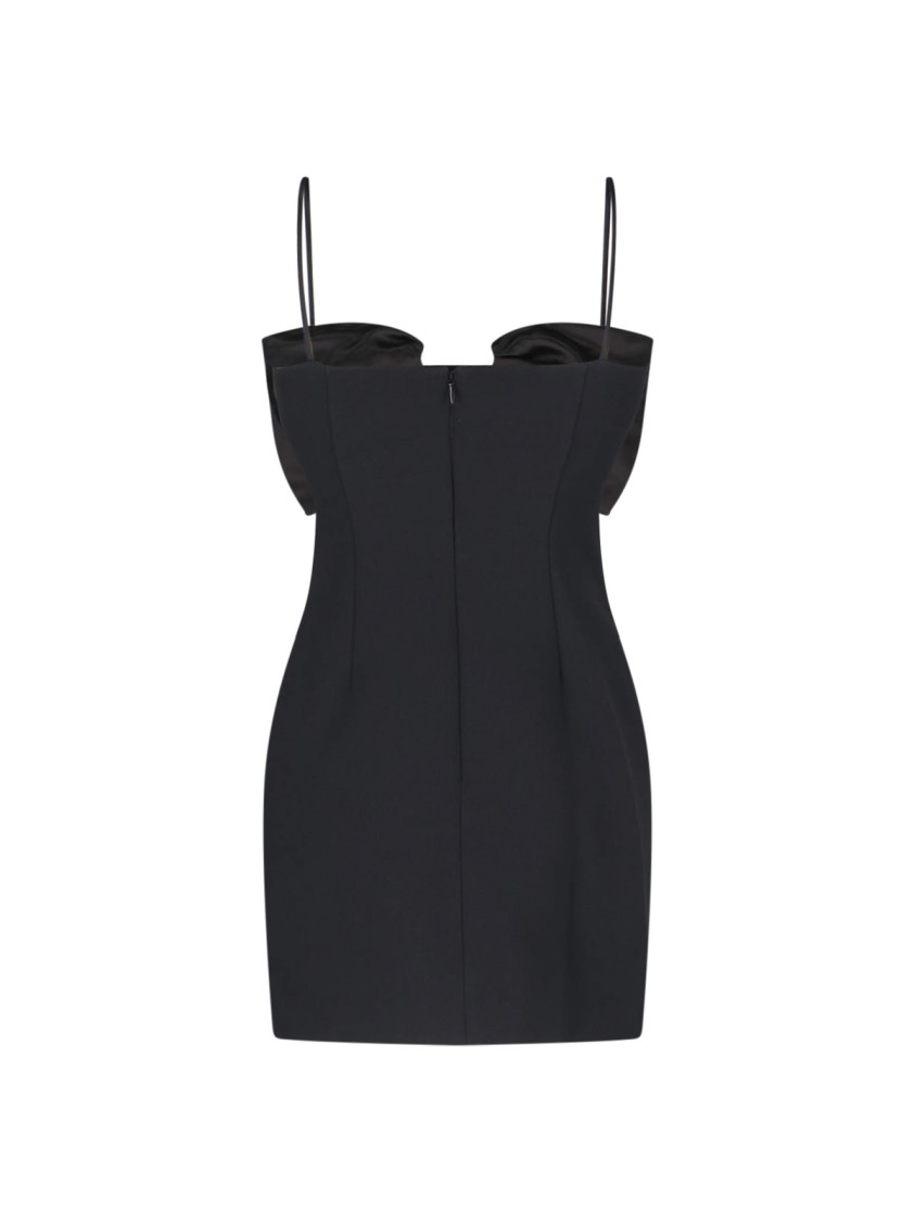Marc Jacobs Bow Detail Knee Length Dress With Spaghetti Straps In Black