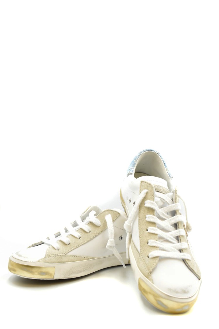 Philippe Model Multicolor Leather And Suede Sneakers In Multicolor