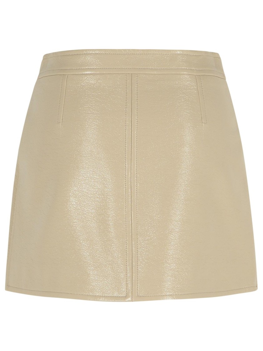 Courrèges Reedition Vinyl Mini Skirt In Brown