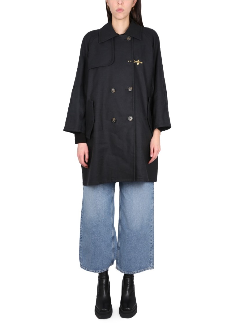 Fay Trench Coat With Double-breasted Button Detailing