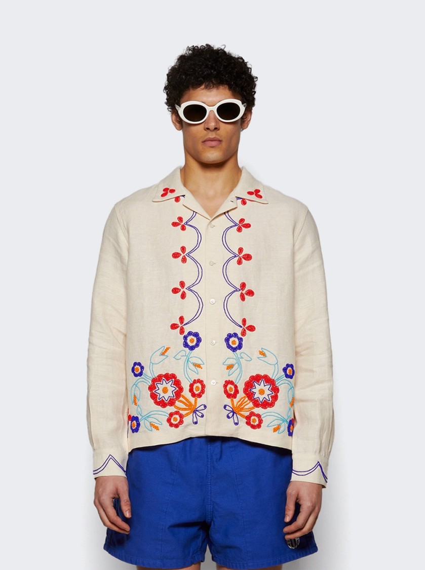 Bode Garden Party Shirt - Men's - Linen/flax