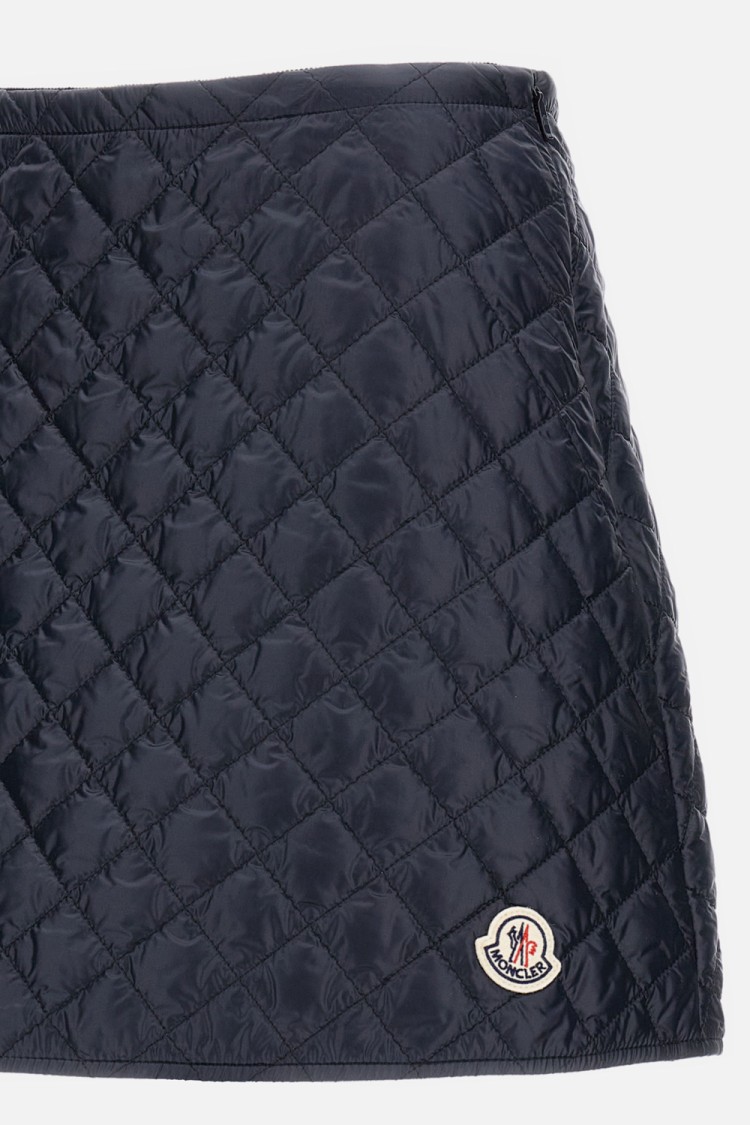 Moncler Flared Skirt With Quilted Pattern In Black