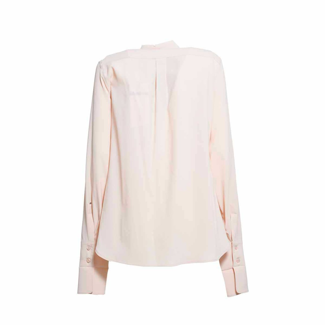 Sportmax Silk-blend Classic Shirt With Notched Collar In Neutral