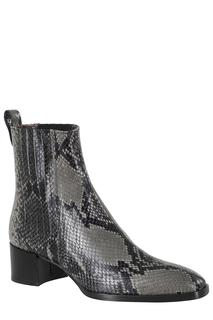 Roberto Festa Stylish Python Leather Ankle Boots In Gray