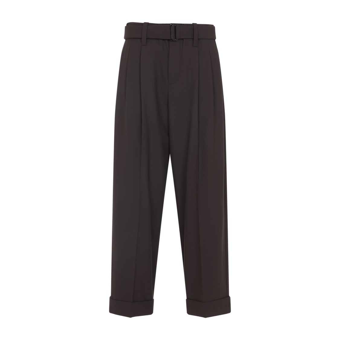Brunello Cucinelli Belted Cropped Pants In Black