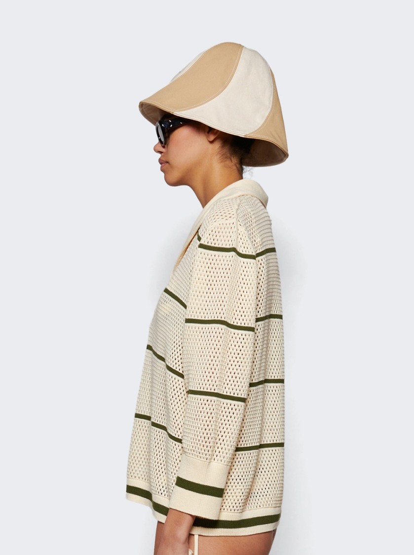 JOHANNA ORTIZ JOHANNA ORTIZ POCA VELA TOP ECRU AND GREEN