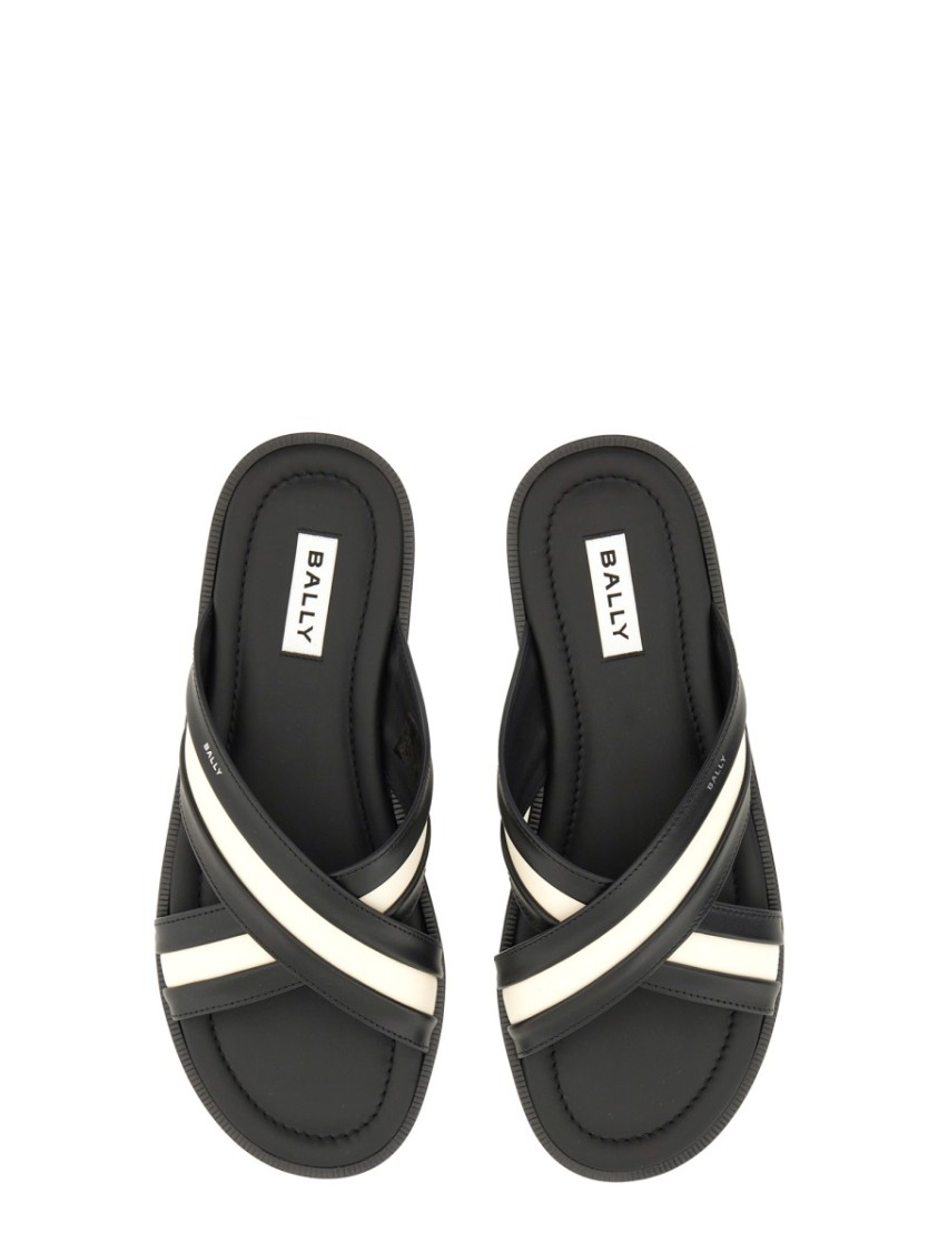 Shop Bally "gherry" Slide Sandals In Black