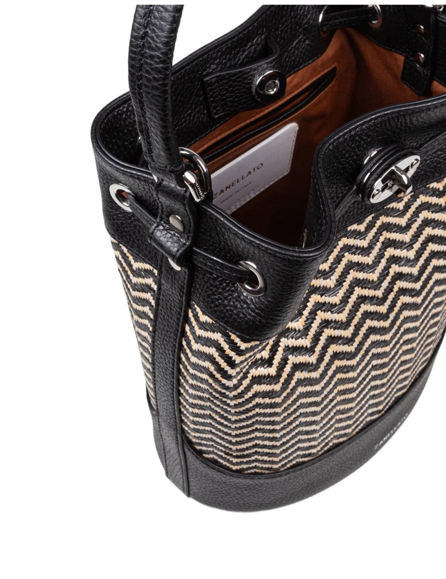 Zanellato Bucket Bag In Leather And Raffia In Neutrals