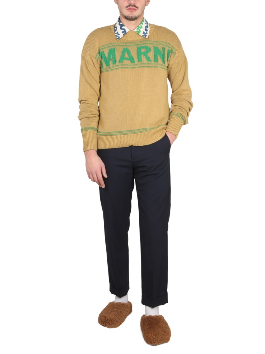 Shop Marni Cross-neck Knit Sweatshirt