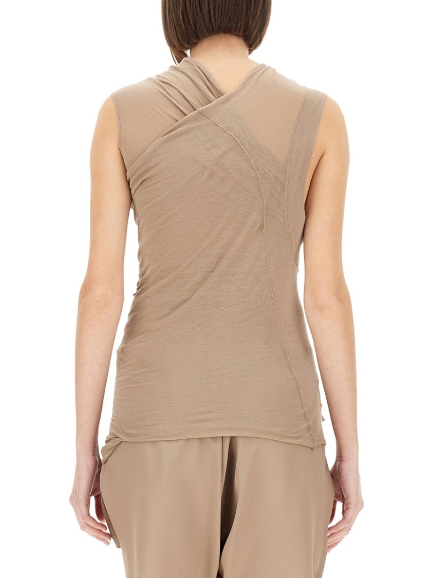 Rick Owens Top With Crossover In Neutrals