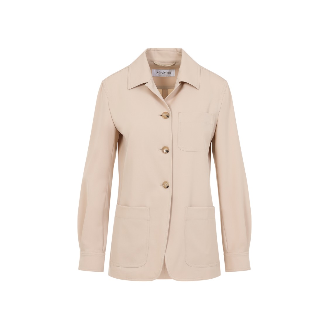 MAX MARA MAX MARA CLASSIC NOTCHED COLLAR JACKET IN VIRGIN WOOL