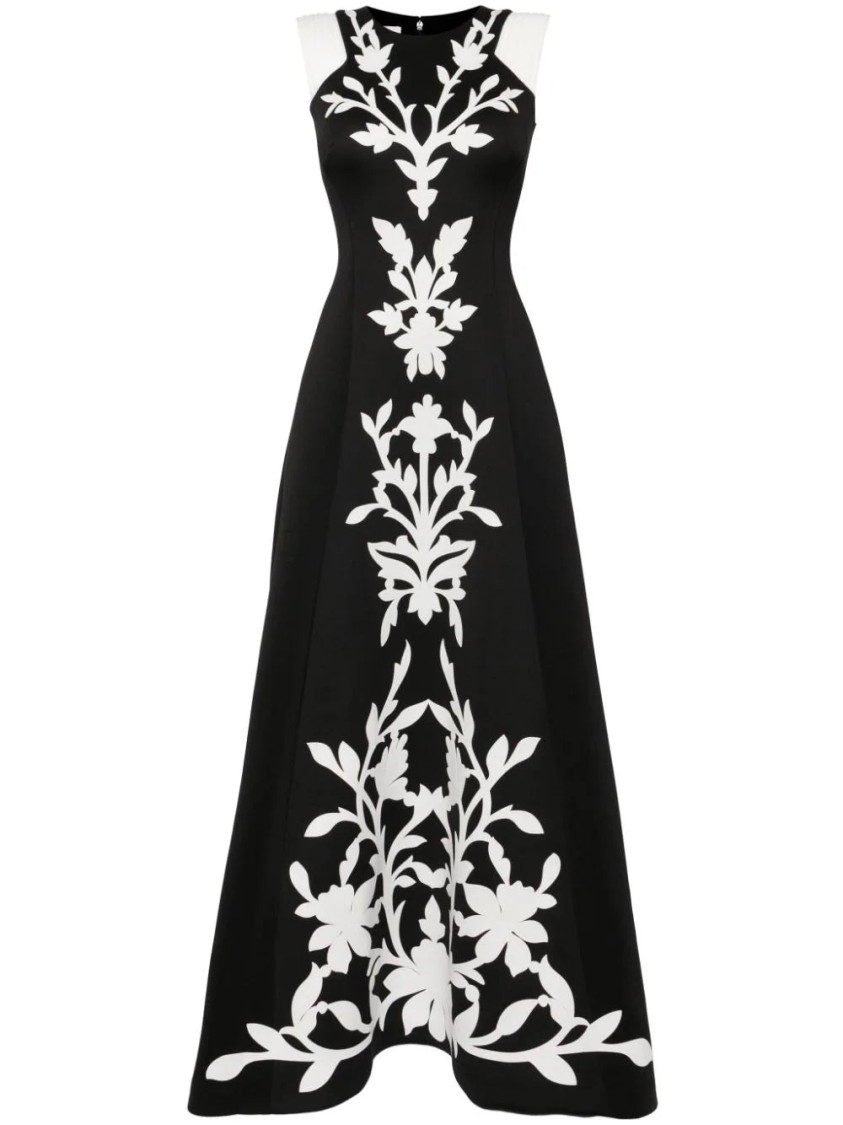 Saiid Kobeisy Neoprene Dress With Matching Embroidery In Black