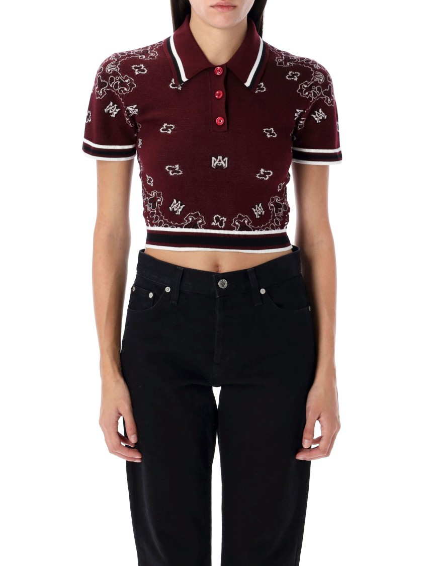 Amiri Bandana Print Polo Shirt For Women In Black