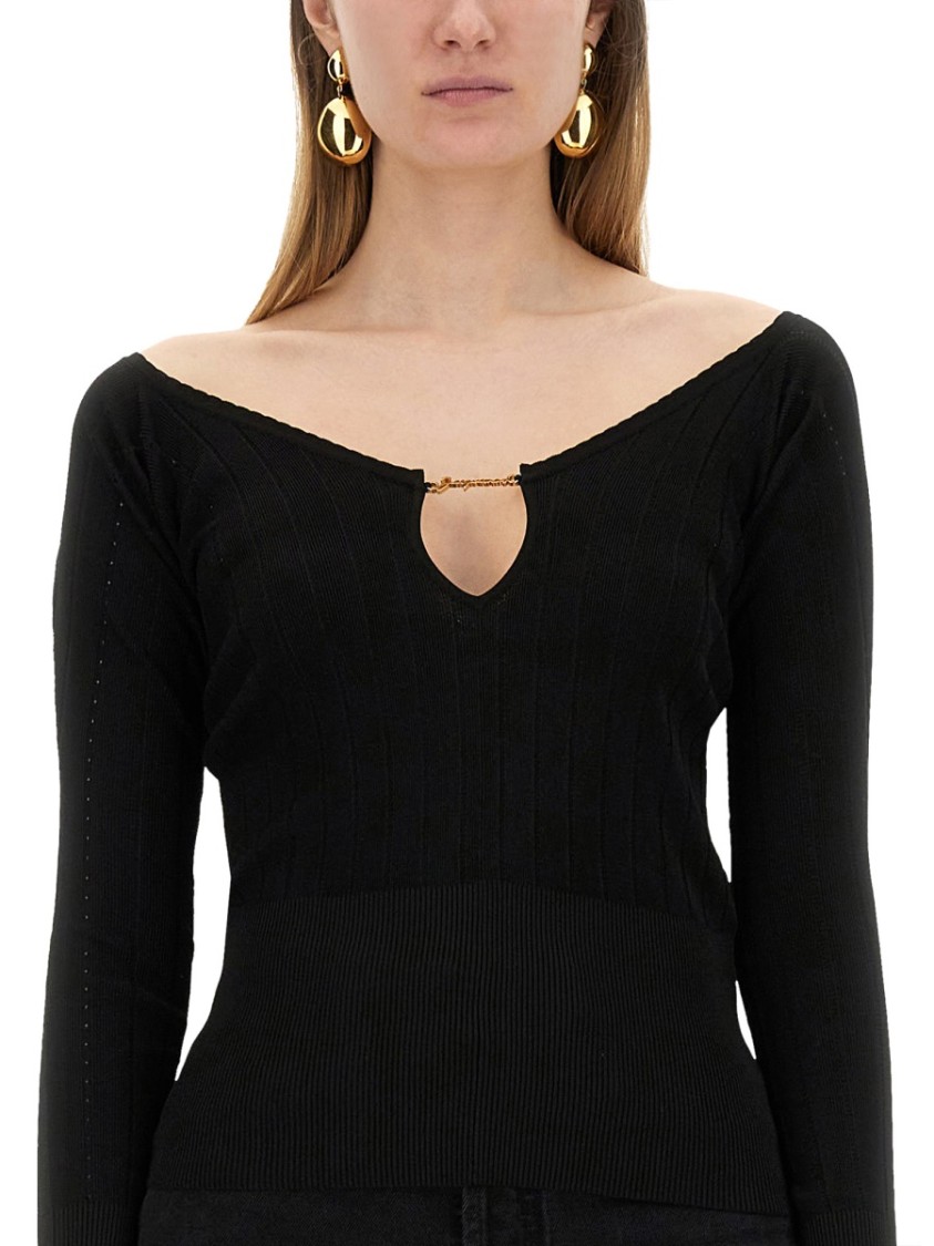 Jacquemus Pralù Long-sleeved Top In Black