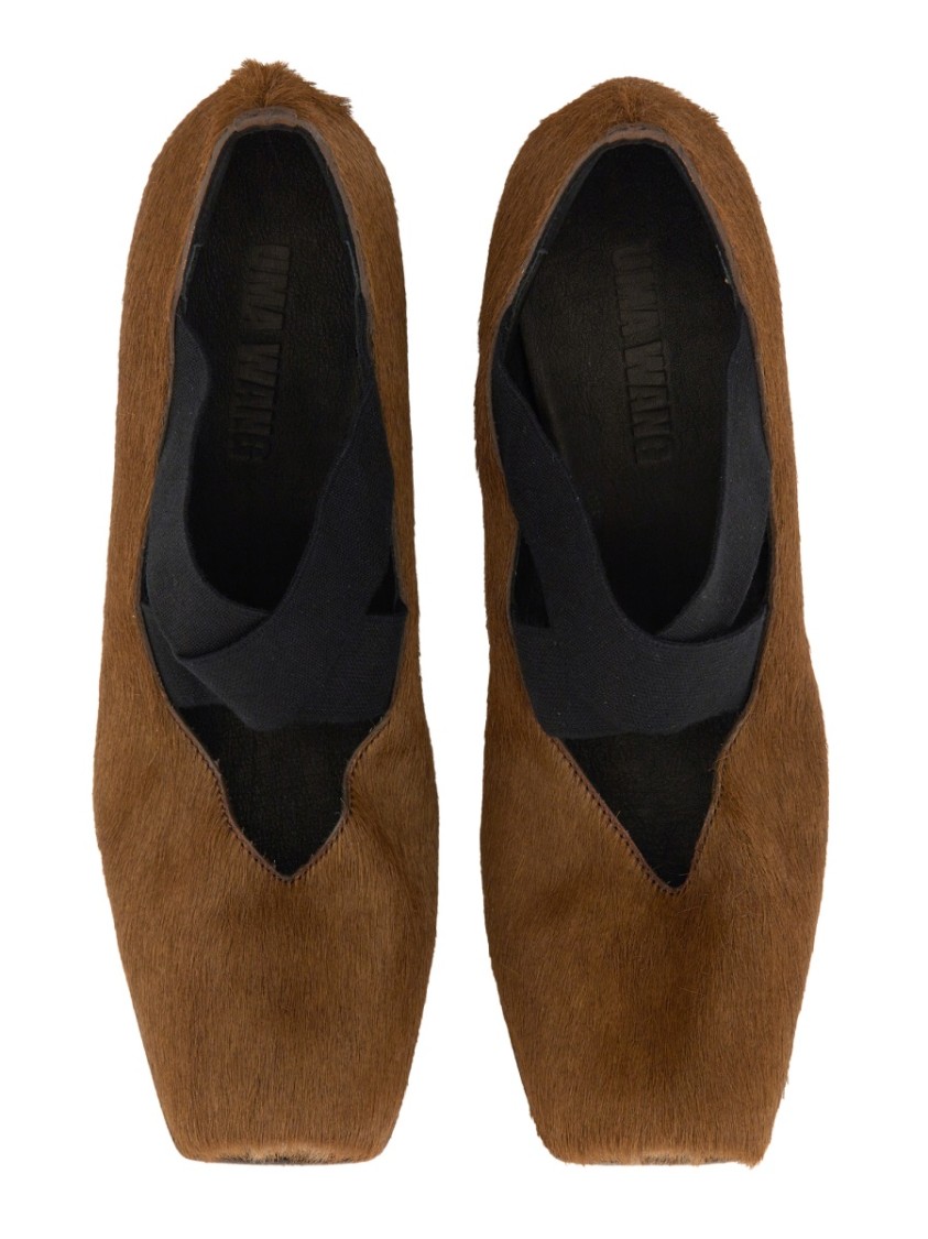 Shop Uma Wang Ballerina With Elastic In Brown