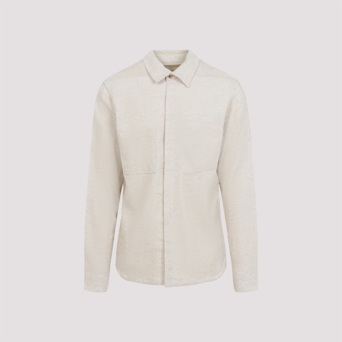 Rick Owens Work Shirt With Buttoned Cuffs And Chest Pockets In White