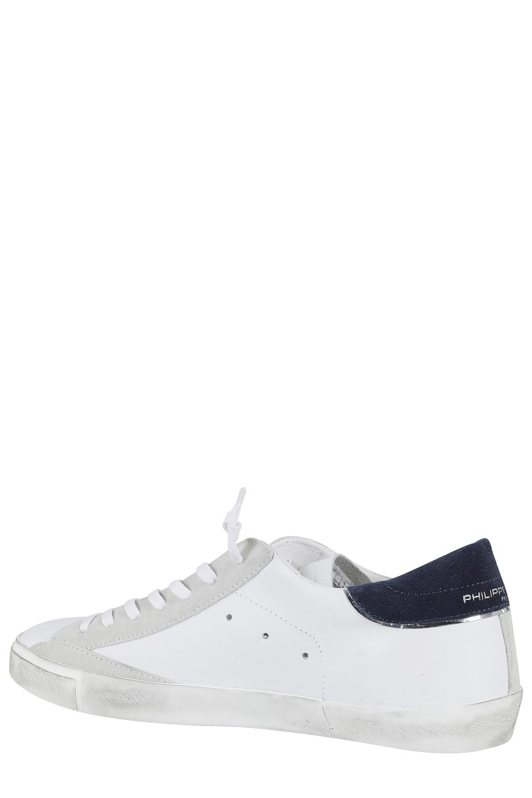 Philippe Model Sneakers Prsx In White And Blue Leather In White
