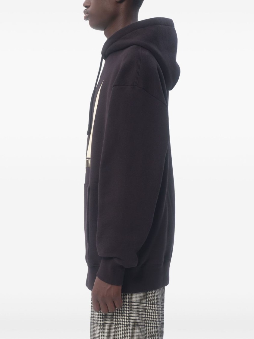 パーカー・フーディ Valentino Drawstring Hood Sweatshirt With Bold Chez Print Valentino Drawstring Hood Sweatshirt With Bold Chez Print