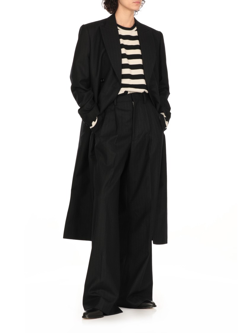 Junya Watanabe Elegant Women's Wool Trousers For Fw24 In Black