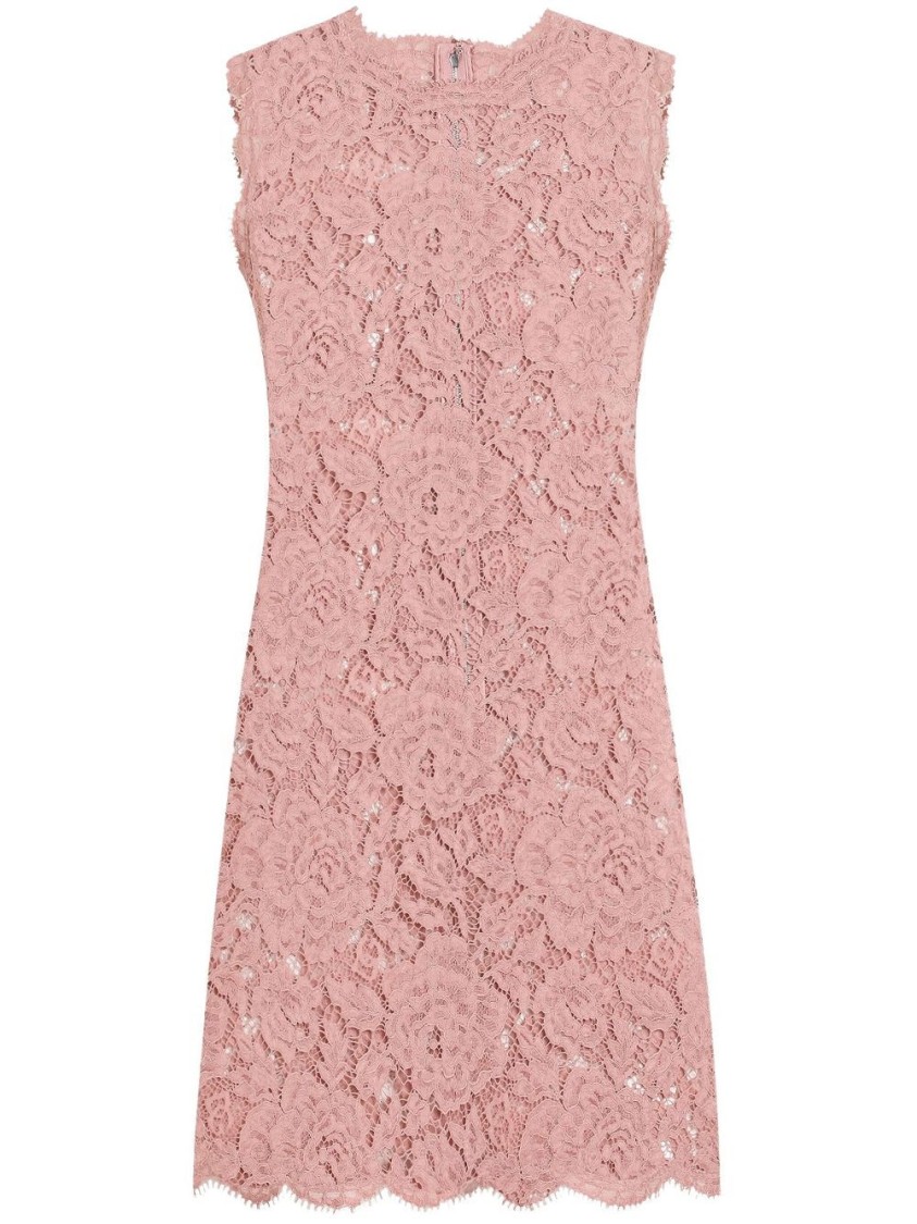 オールインワン・サロペット Dolce & Gabbana Floral Lace Overlay Dress With Scalloped Hem Dolce & Gabbana Floral Lace Overlay Dress With Scalloped Hem